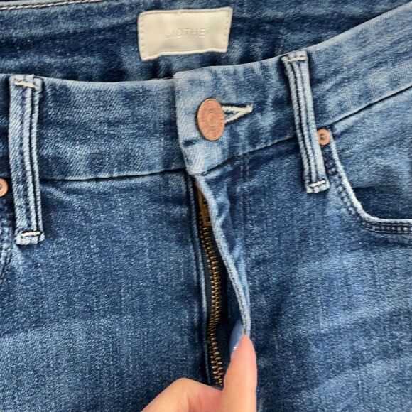 Mother Blue Denim The Looker In Groovin Skinny Ankle Jeans Size 25 - Picture 10 of 12